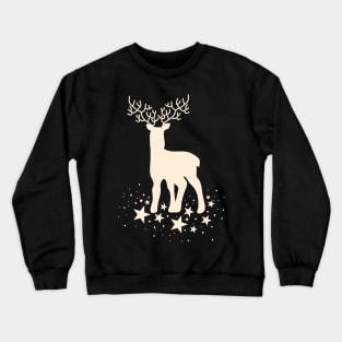 Retro Reindeer Starry Night Hygge Aesthetic Pattern Crewneck Sweatshirt